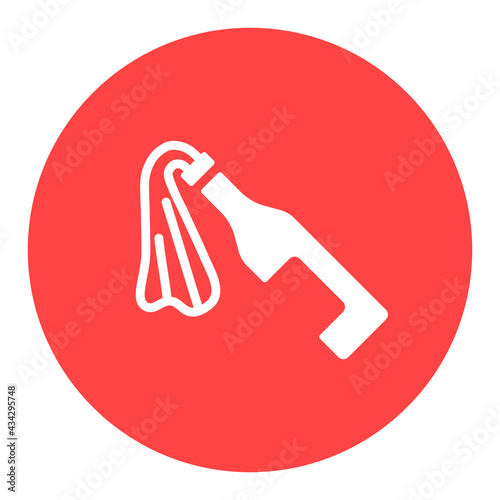 Molotov cocktail flat vector white glyph icon