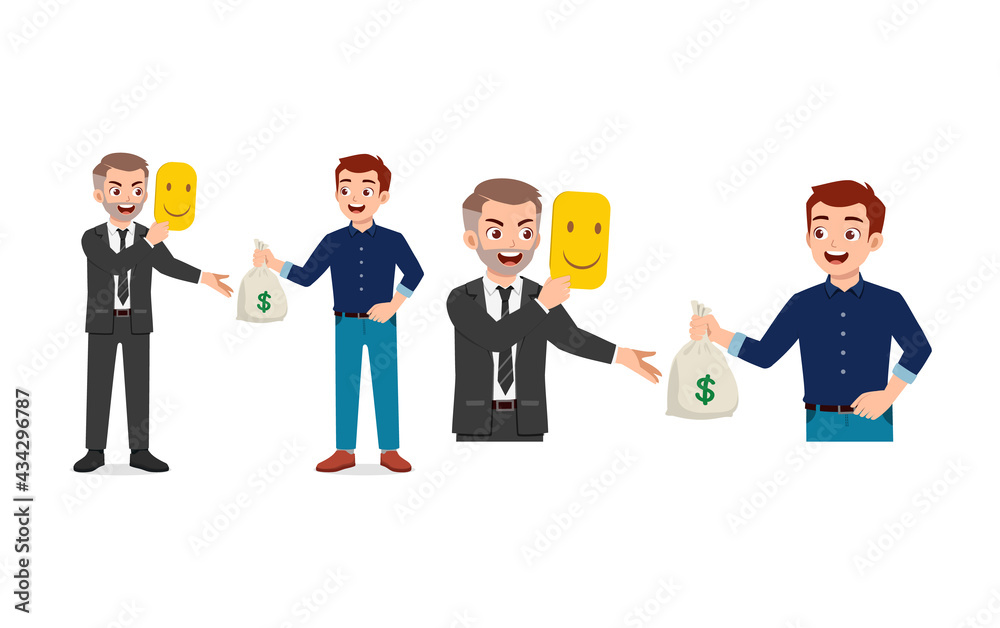 young man trusting and give money to scammer young man trusting and give money to scammer