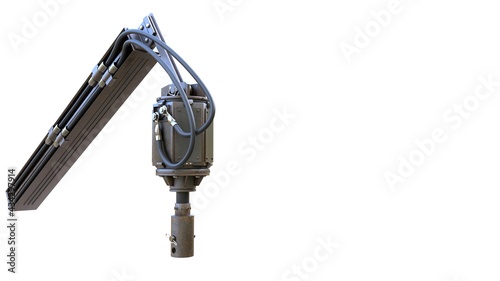 torque head for screw-piles piling - isolated creative industrial 3D rendering