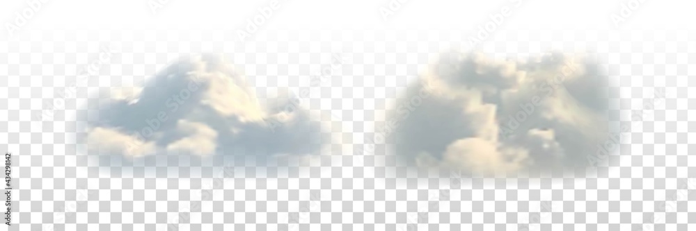 Vector realistic isolated cloud for template decoration and covering on the transparent background. Concept of storm and cloudscape. - obrazy, fototapety, plakaty 
