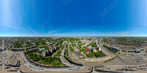 Panorama 360  Aerial view of the railway station  Kirov  Russia 