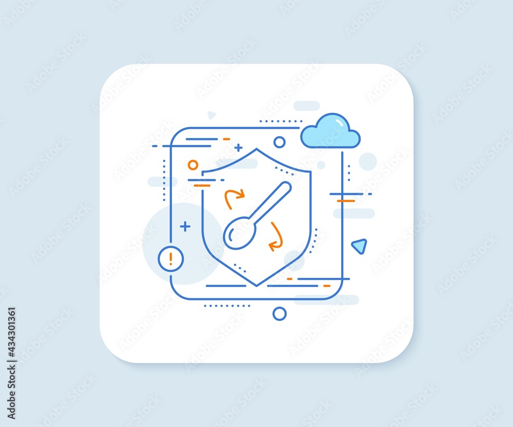 Cooking spoon line icon. Abstract vector button. Cutlery sign. Food mix symbol. Cooking spoon line icon. Protect shield concept. Vector Cooking spoon line icon. Abstract vector button. Cutlery sign. Food mix symbol. Cooking spoon line icon. Protect shield concept. Vector