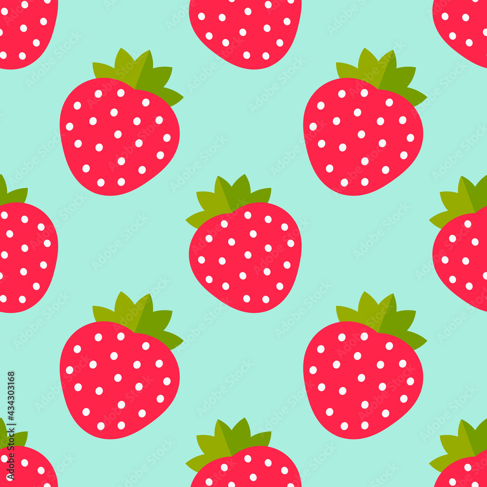 Strawberries fruits red and blue seamless pattern. Strawberries fruits red and blue seamless pattern.