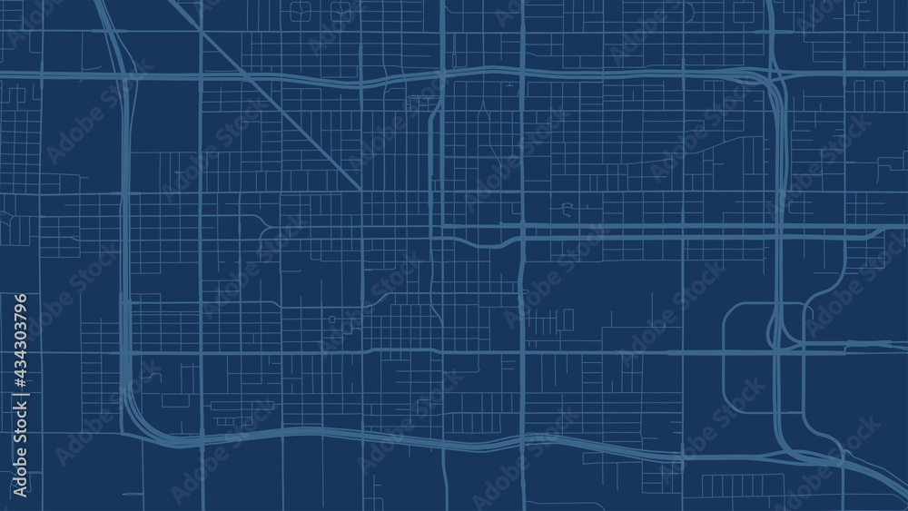 Obraz premium Blue Phoenix city area vector background map, streets and water cartography illustration.
