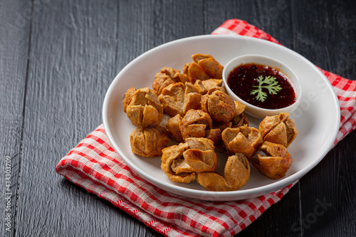 Wallpaper Mural Beef ball fried on the dark wooden background. Torontodigital.ca