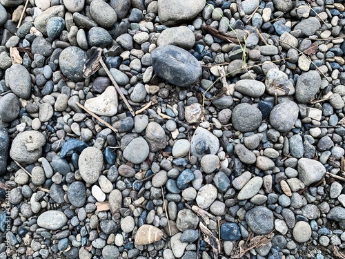 pebbles stone background on the river