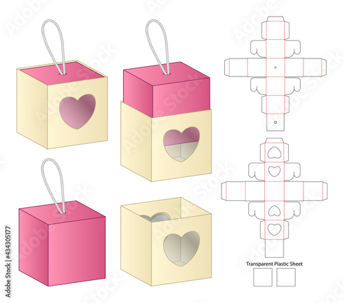 Box packaging die cut template design. 3d mock-up
