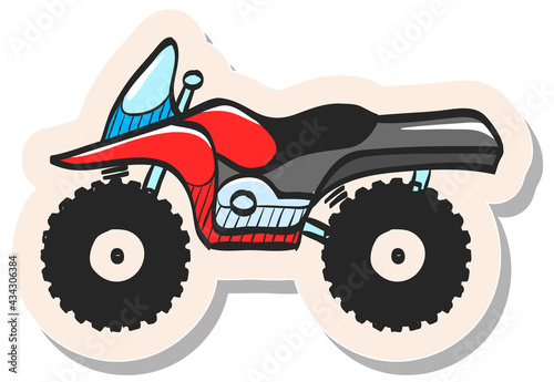 Hand drawn sticker style icon All terrain vehicle