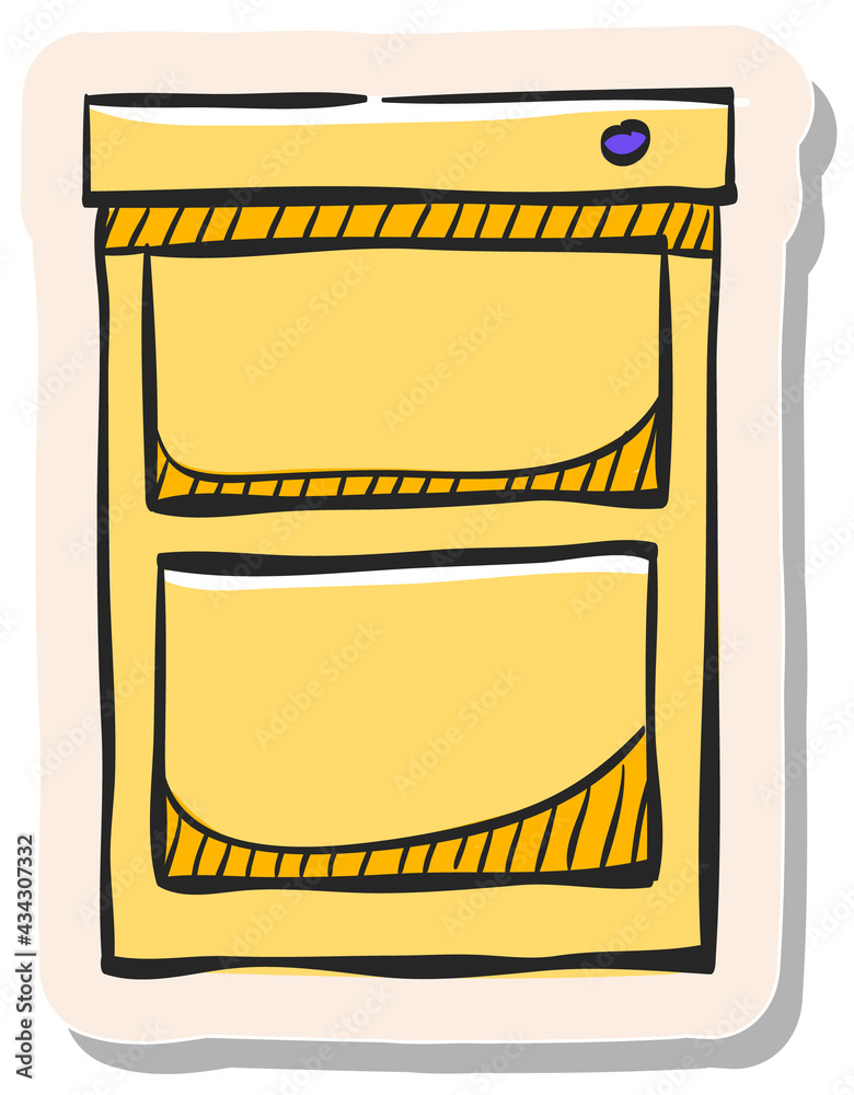 Hand drawn sticker style icon Office cabinet Hand drawn sticker style icon Office cabinet