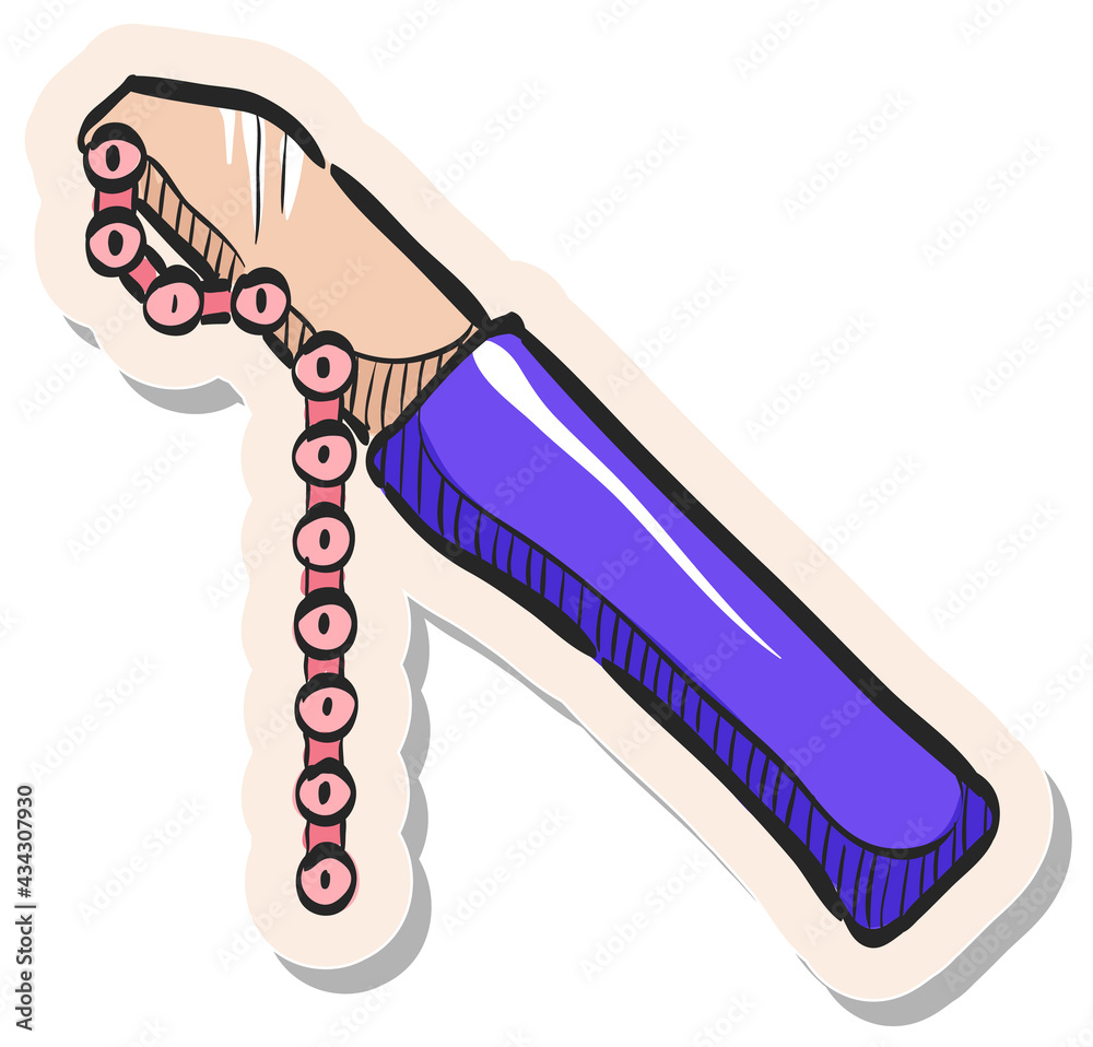 Obraz premium Hand drawn sticker style icon Chain whip