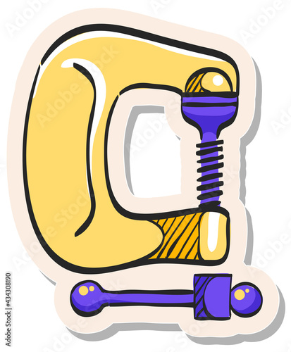 Hand drawn sticker style icon Clamp tool