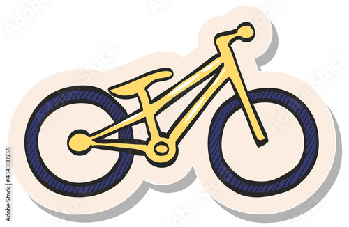 Hand drawn sticker style icon Trial bicycle