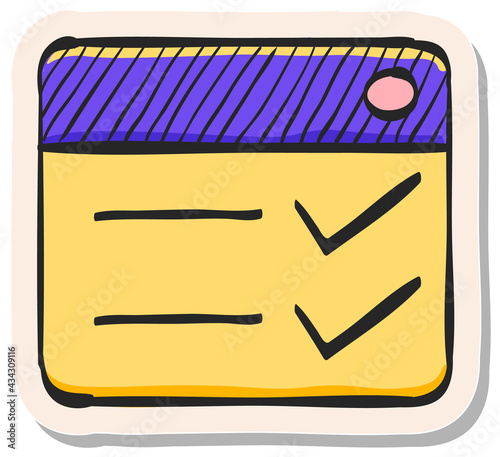 Hand drawn sticker style icon Download interface