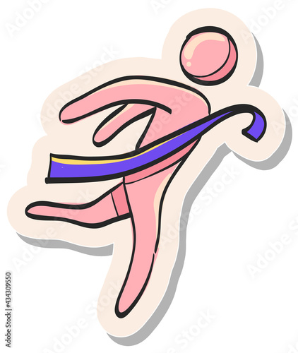 Hand drawn sticker style icon Finish line