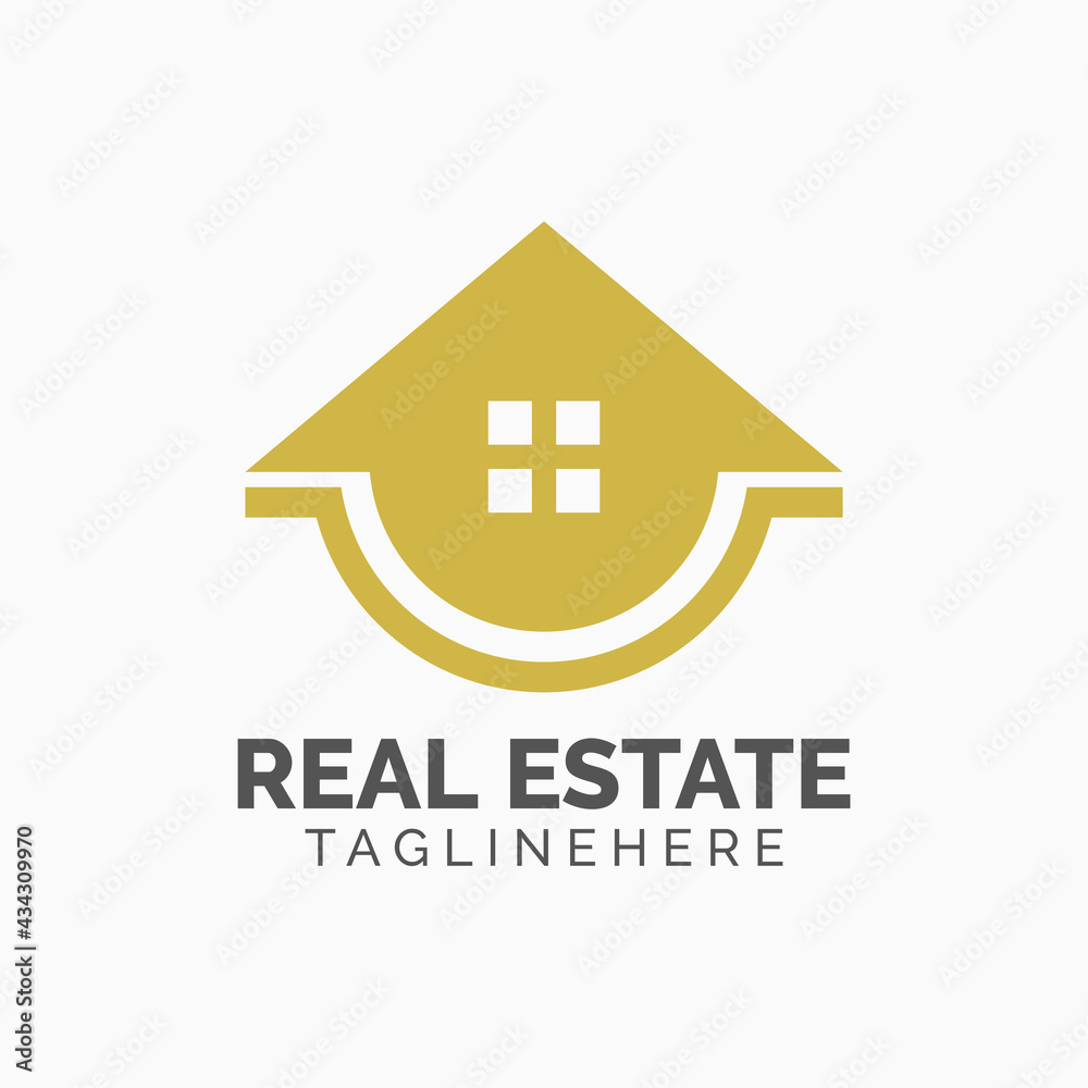 Logo template real estate, apartment, condo, house, rental, business. brand, branding, logotype, company, corporate, identity. Clean, modern and elegant style design