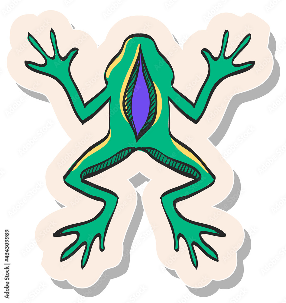 Obraz premium Hand drawn sticker style icon Lab frog