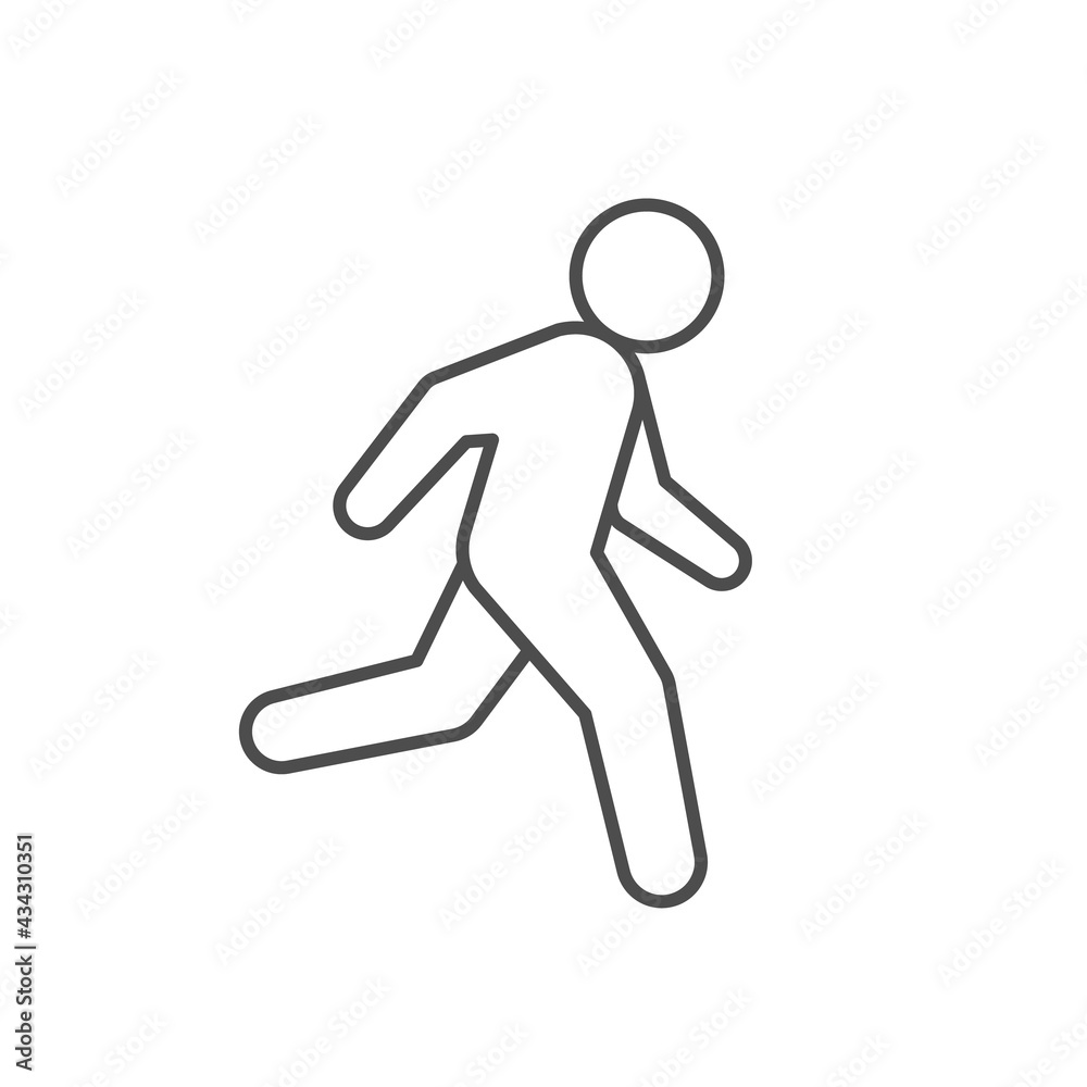 Running person or runner line icon Running person or runner line icon