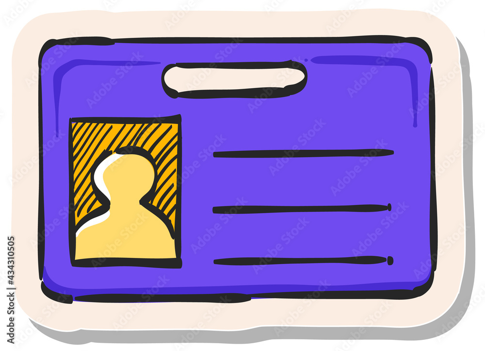 Hand drawn sticker style icon ID Card Hand drawn sticker style icon ID Card