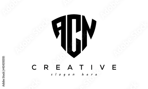 ACN letter creative logo with shield	