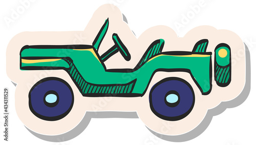 Fotografia, Obraz Hand drawn sticker style icon Military vehicle