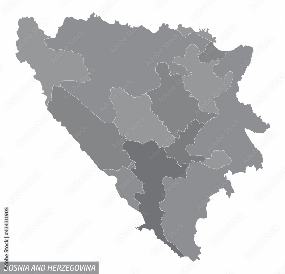 Bosnia and Herzegovina administrative map