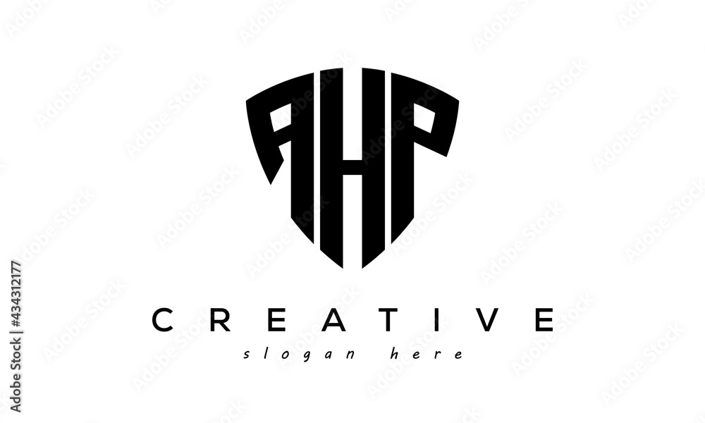 AHP letter creative logo with shield Stock Vector | Adobe Stock