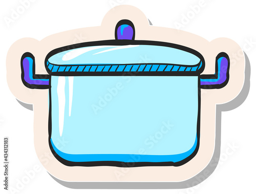 Hand drawn sticker style icon Cooking pan