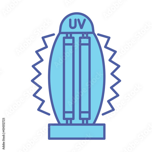 Bactericidal UV lamp. Medical antimicrobial device for home, clinic, hospital. Ultraviolet light disinfection lamp. Ultraviolet germicidal irradiation. UV sterilizer