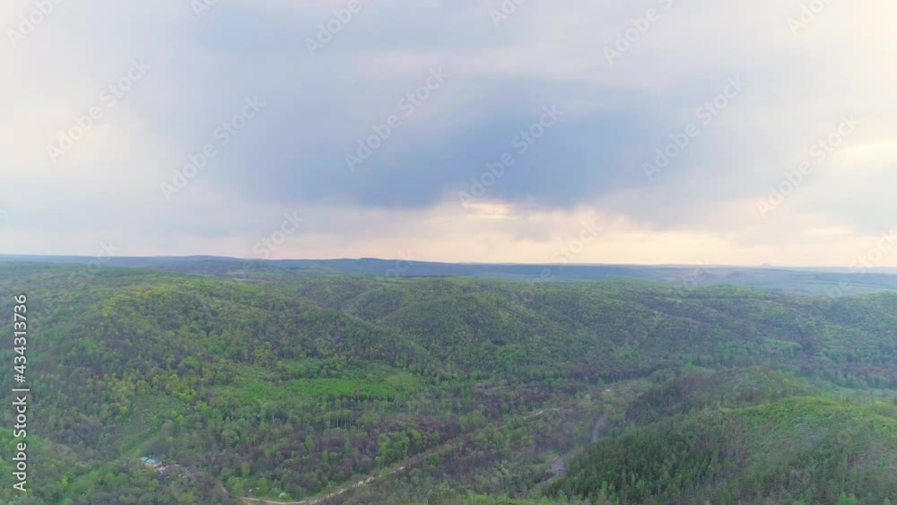 Aerial video of mountains and forest on a summer day Aerial video of mountains and forest on a summer day