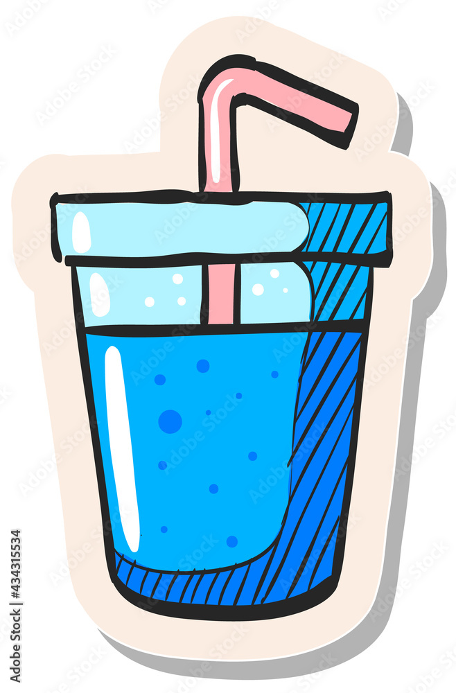 Hand drawn sticker style icon Softdrink Hand drawn sticker style icon Softdrink
