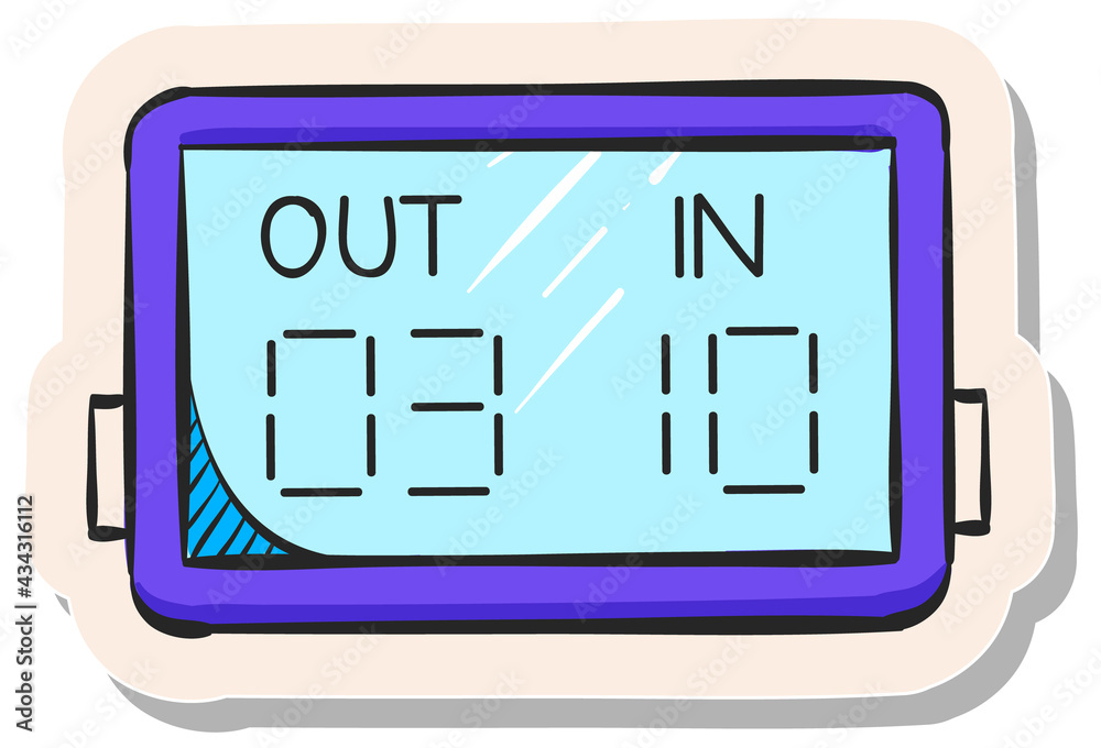 Hand drawn sticker style icon Player substitution board