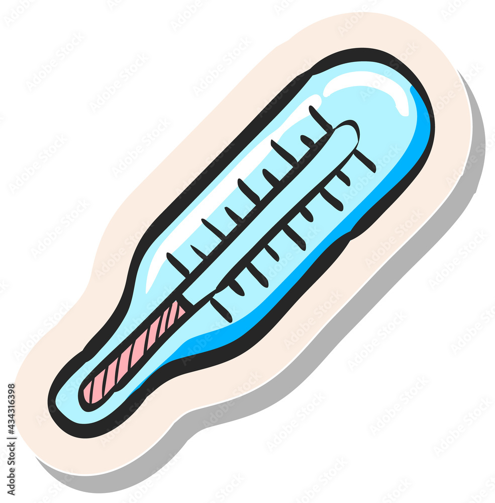 Hand drawn sticker style icon Thermometer Hand drawn sticker style icon Thermometer