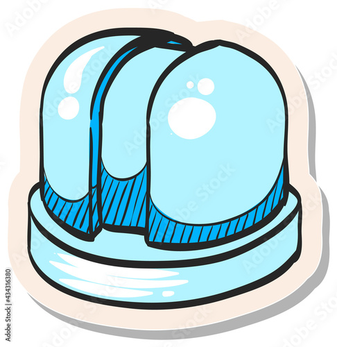 Hand drawn sticker style icon Earth telescope