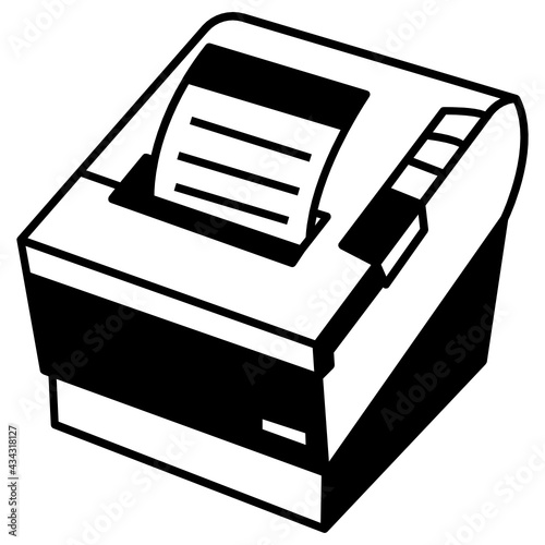 pos thermal printer Concept Vector Icon Design, Retail Shop Equipment Symbol, Supermarket fixtures Sign, Grocery Store Supplies Stock illustration