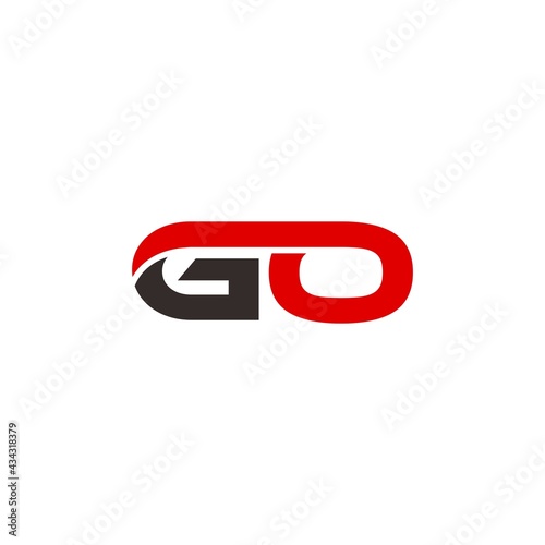 GO initial letter, modern logo design template vector
