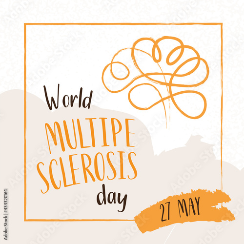 World MS day hand draw sketch concept. Multiple sclerosis treatment. 
