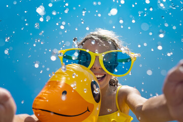 Spring break! Happy child having fun on summer vacation