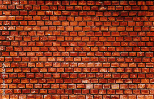Red brick weathered wall background