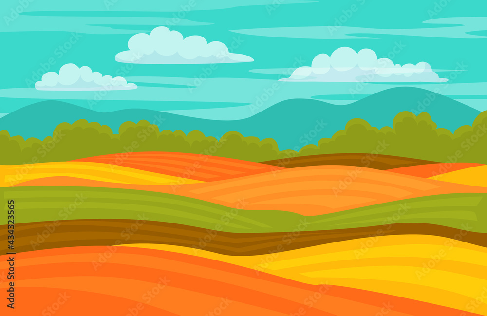 Obraz premium autumn fall colorful cute fields landscape background