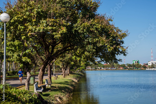 Sa Phang Thong Public Park, a resting place on the lake Nong Han in Sakon Nakhon Province, Thailand, 26 October 2018.