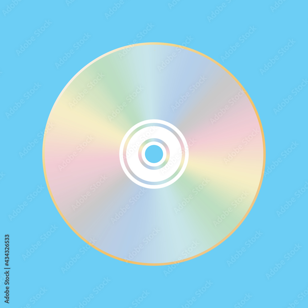 CD, DVD laser disk. Retro technologies. Isolated blue background. Vector illustration. CD, DVD laser disk. Retro technologies. Isolated blue background. Vector illustration.