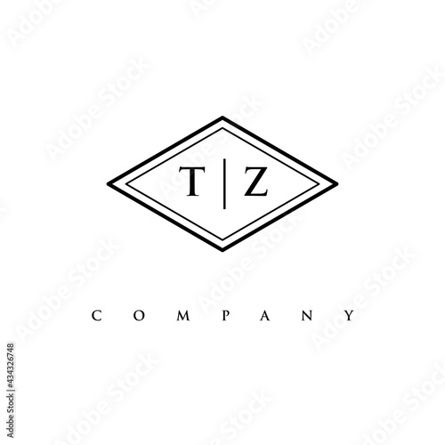 initial TZ logo design vector