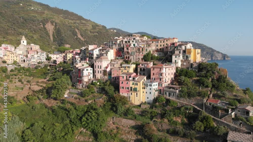 Picturesque Italian village Corniglia (Cinque Terre) Aerial view Picturesque Italian village Corniglia (Cinque Terre) Aerial view