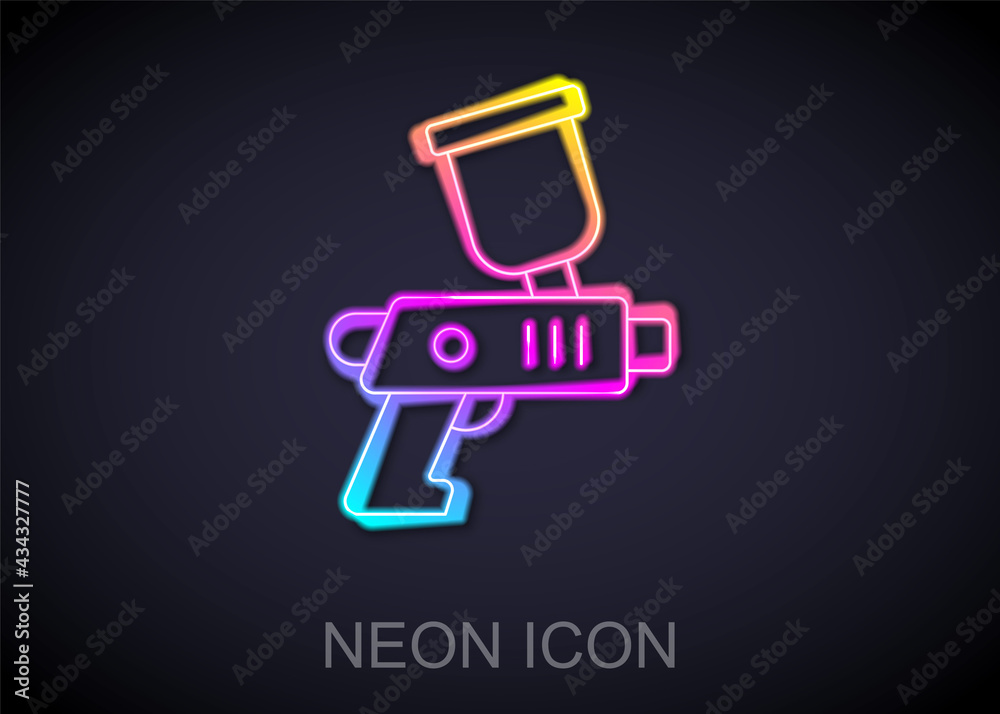 Glowing neon paint spray can icon isolated Vector Image