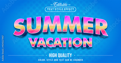Editable text style effect - Summer Vacation text style theme.