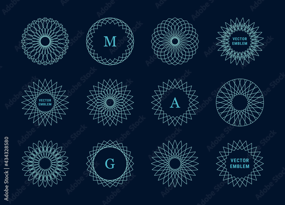 Minimal logo design template, geometric vector icons. Boho, art deco ornament thin line illustrations collection. Linear vector emblems for company logotype, beauty, fashion industry. Editable strokes Minimal logo design template, geometric vector icons. Boho, art deco ornament thin line illustrations collection. Linear vector emblems for company logotype, beauty, fashion industry. Editable strokes