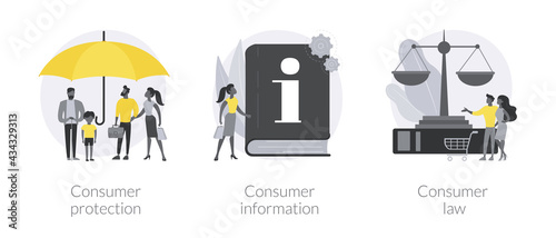 Buyers rights regulation abstract concept vector illustrations.