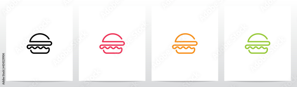 Fototapeta premium Single Line Hamburger Logo Design