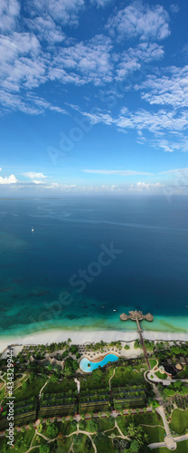 Tropical Sea. Amazing bird eyes view in Zanzibar