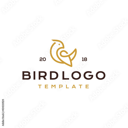 Classic Luxury Vintage Pigeon Dove Bird logo design